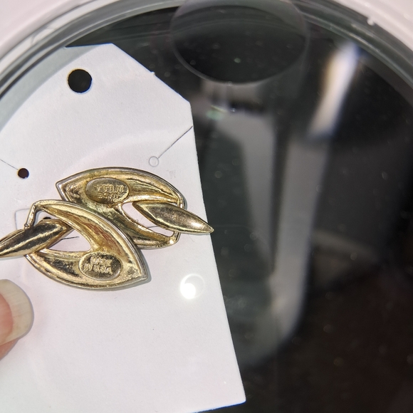 Orange, White, and Black Swirl Enamel Earrings - Picture 4 of 4